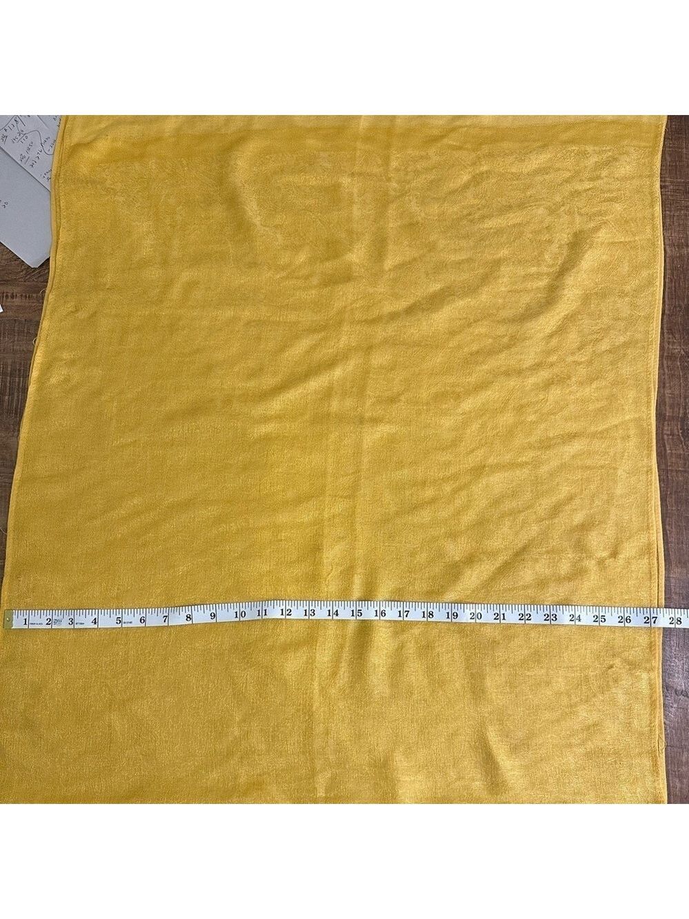 Elegant Yellow Scarf with 3.5” Fringe on the edges. Paisley design Tone on tone - Picture 11 of 15